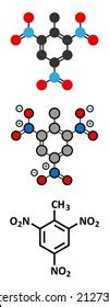 Trinitrotoluene Tnt High Explosive Molecule Stylized Stock Vector