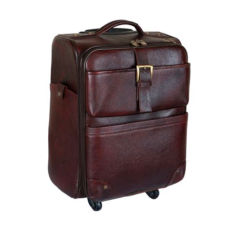 Inch Genuine Leather Trolley Bag Airport Cabin Bag Leather Etsy