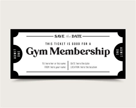 Gym Membership T Coupon Instant Download Editable Text Etsy