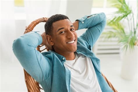 Premium Photo Cheerful Handsome Millennial African American Male