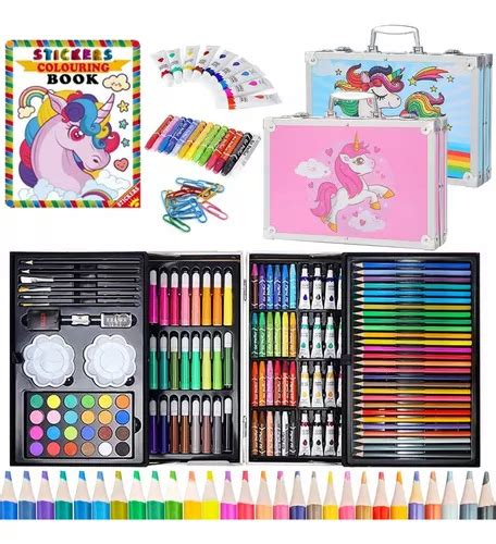 Set De Arte Profesional Colores Lápices Kit Dibujo 182pcs Meses sin