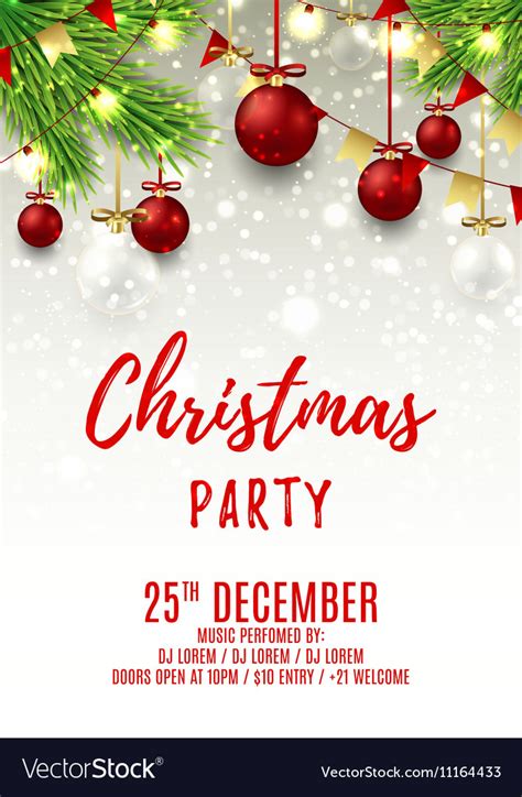 Christmas party flyer template Royalty Free Vector Image