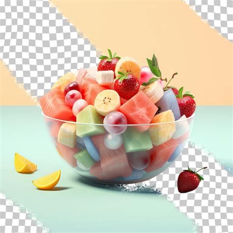 Un Plato De Fruta Con Una Fresa Y Una Fresa Dentro Archivo PSD Premium