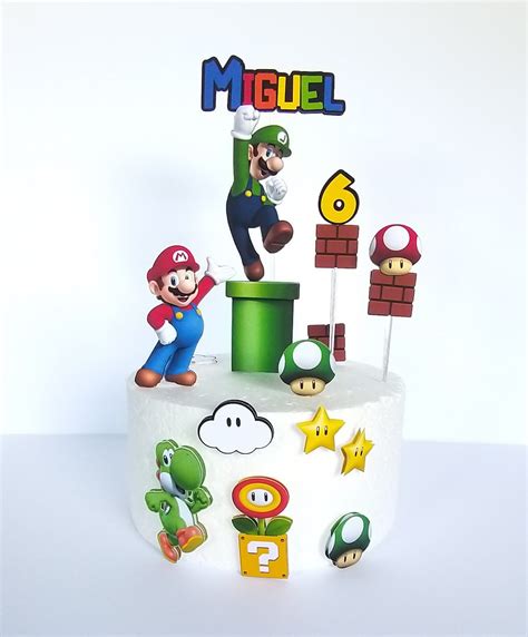 Super Mario Cake Topper Mario And Luigi Etsy