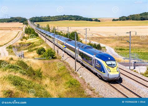 A Eurostar High Speed Train In The Countryside Editorial Stock Photo