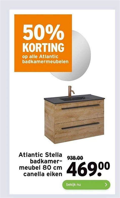 Atlantic Stella Badkamermeubel 80 Cm Canella Eiken 50 Korting