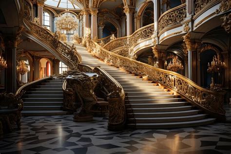 Premium Ai Image Spectacular Staircases Of Majestic Palaces Grandeur