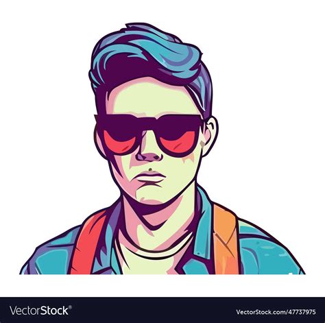 A Stylish Man In Sunglasses A Of Fashion Vector Image