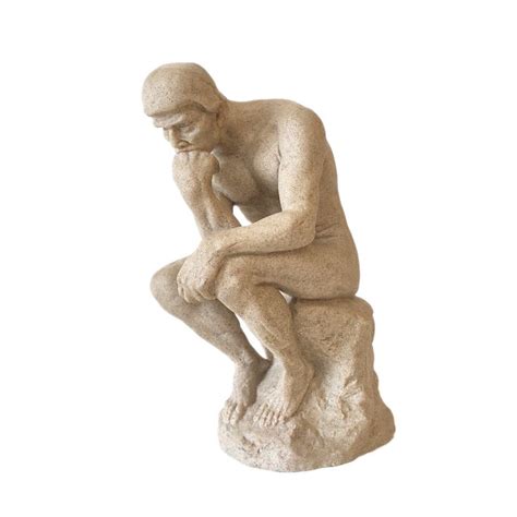 Sandstone Naked Thinker Statue Modern Art Resin Sculpture Bookshelf