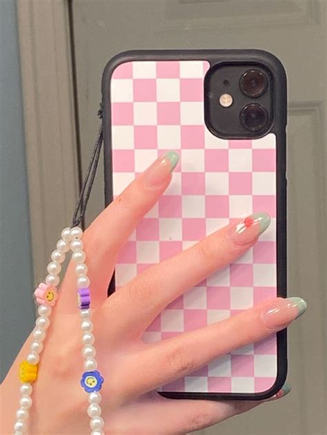 Pink Checkers Phone Case And Phone Charm Vintage Phone Case Pretty