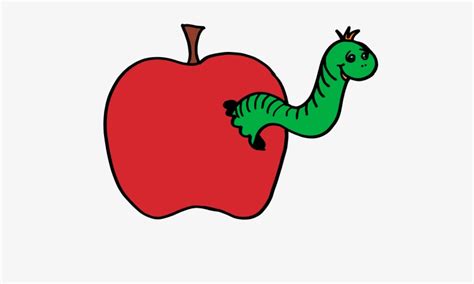 Clip Art Apple With Worm