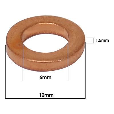 Pack de 10 joints de bouchon de vidange cuivre Ø14xØ20x1 5 mm Pièces