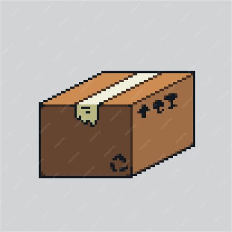 Premium Vector Pixel Art Illustration Cardboard Box Pixelated