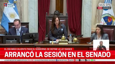 Hay QuÓrum Y ComenzÓ La SesiÓn En El Senado Para El Tratamiento De La Ley Bases Youtube