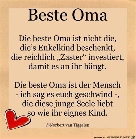 Beste Oma Gedicht van Tiggelen Großmutter Sprüche für oma