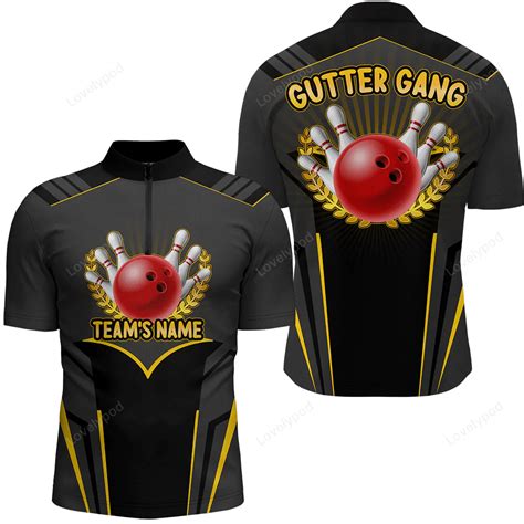 Gutter Gang Funny Bowling Polo Shirt For Men Custom Bowling Jersey Fo Lovelypod