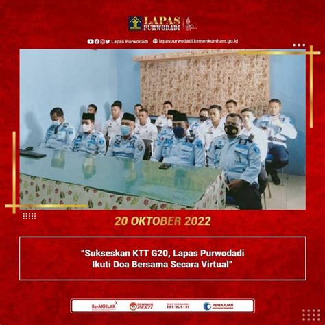 Lapas Purwodadi Mengikuti Doa Bersama Secara Virtual Untuk Sukseskan