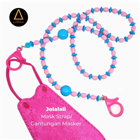 Jual Mask Strap Gantungan Masker Akrilik Warna Warni Jolalali Merah