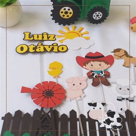 Papelaria Criativa E Afetiva On Instagram Topo De Bolo Tema Fazendinha