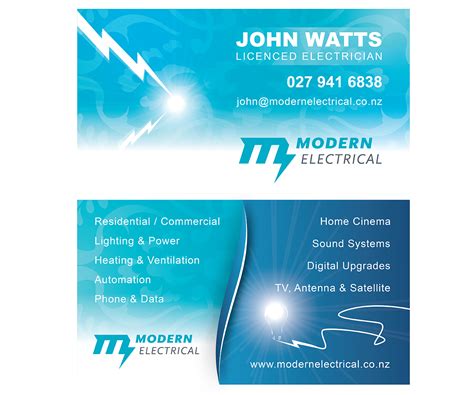 128 Modern Bold Electrician Business Card Designs for a Electrician business in New Zealand