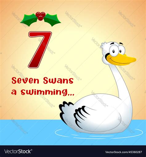 12 days of christmas - 7th day Royalty Free Vector Image