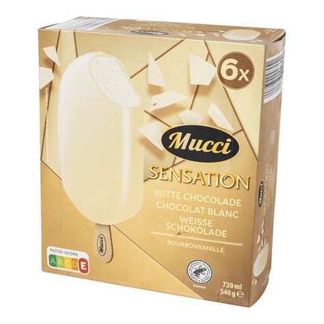 MUCCI Bâtonnets glacés chocolat blanc 6 pcs bon marché chez ALDI