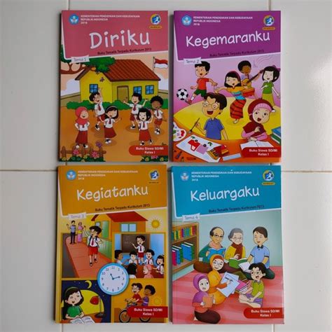 Jual Paket Buku Tematik SD MI Kelas 1 Tema 1 2 3 4 4 Buku Semester 1