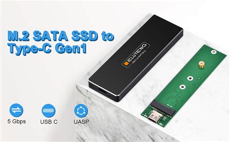 Eluteng Caja Ssd M Sata A Usb C Para Discos Duros M Gen Uasp