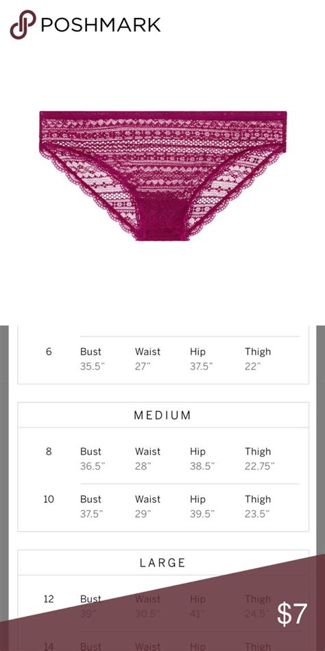 Victoria Secret Size Chart Underwear