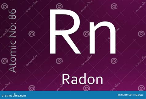 Radon Chemical Element Symbol On Magenta Background Stock Illustration Illustration Of