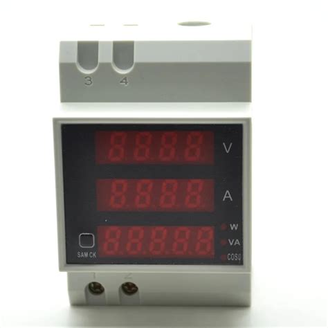 New Ac V A Digital Led Din Rail Volt Watt Power Meter