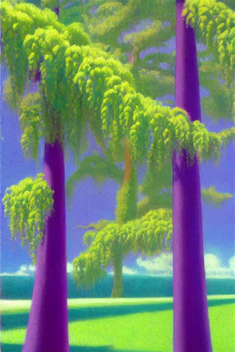 Krea Ai Liminal Vaporwave Wisteria Tree Surrealism Painte