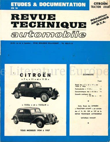 Citro N Traction Avant Revue Technique Automobile