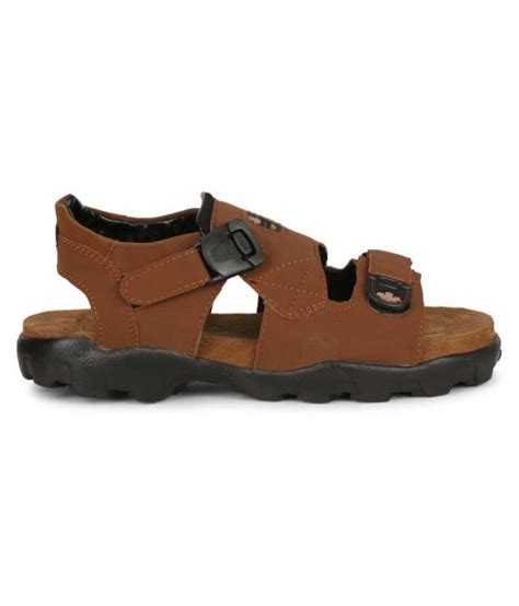 Pashion Brown Synthetic Leather Sandals - Buy Pashion Brown Synthetic Leather Sandals Online at ...