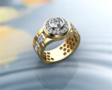 Mens Rolex Style Ring 3D Model 3D Printable CGTrader