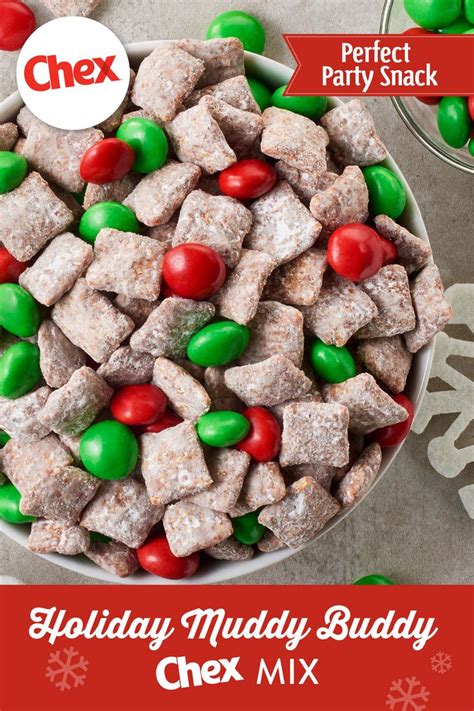 Holiday Muddy Buddy Chex Mix Recipe Christmas Snacks Christmas