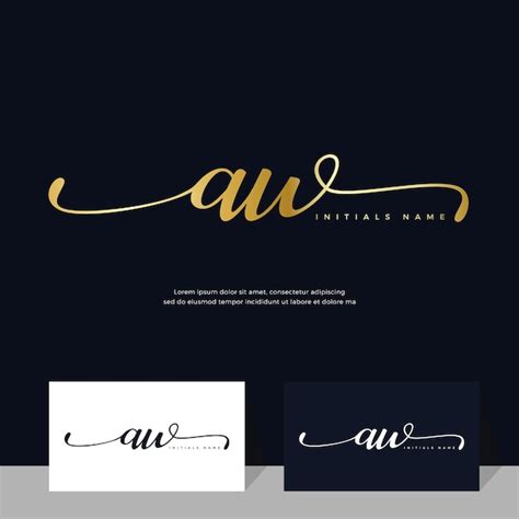 Premium Vector Handwriting Initial Of Letter AW A W Feminine And