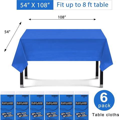 Paquete de 6 manteles de plástico desechables de alta calidad 54 x 108