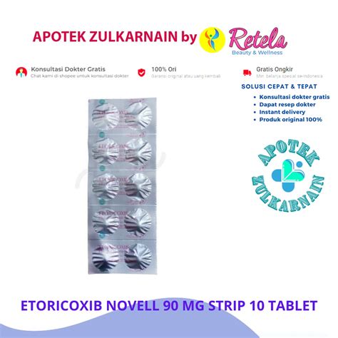 Jual Etoricoxib Novell 90 Mg Strip 10 Tablet Arcoxia Orinox Etorvel