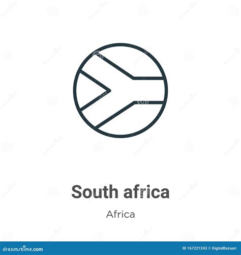 South Africa Outline Vector Icon Thin Line Black South Africa Icon