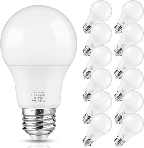 Maylaywood A19 Led Light Bulb 60 Watt Equivalent Led Bulb Daylight White 5000k 850 Lumen E26