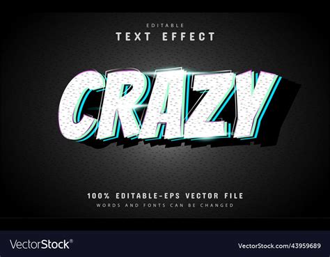 Crazy text effect design Royalty Free Vector Image