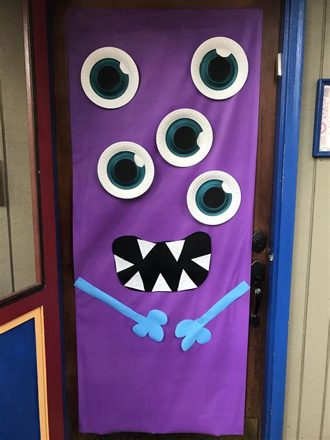 Monster Door Decoration Just Jenn Home Arts Halloween Preschool Halloween Classroom Door