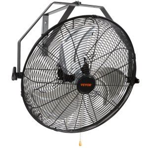 VEVOR Industrial Wall Mount Fan Waterproof Metal Fan 17.6'' 3 Speed ...