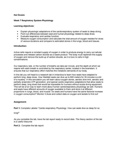 Hai Ocasio Bios Week Respiratory System Physiology Lab Hai