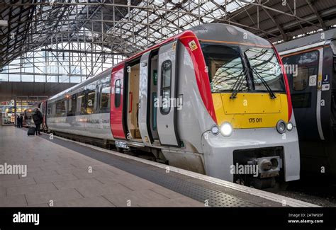 Class 175 Passenger Train In Transport For Wales Livery Waiting In A Station In The United