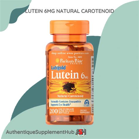 PURITAN S PRIDE Lutigold Lutein 6mg Natural Carotenoid 200 Rapid