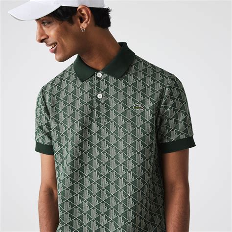 Unisex Lacoste Live Classic Fit Monogram Jacquard Polo Mens Polo