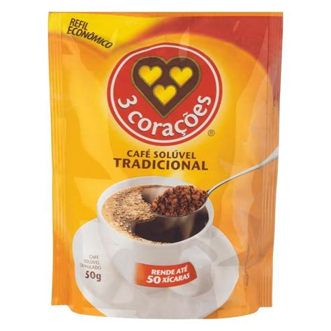 Café 3 Corações Tradicional Solúvel 50g