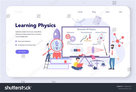 Physics School Subject Web Banner Landing Stock Vector (Royalty Free) 1746204254 | Shutterstock